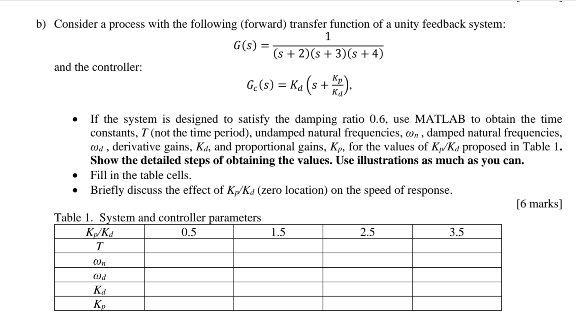 b ) Consider a process with the following (