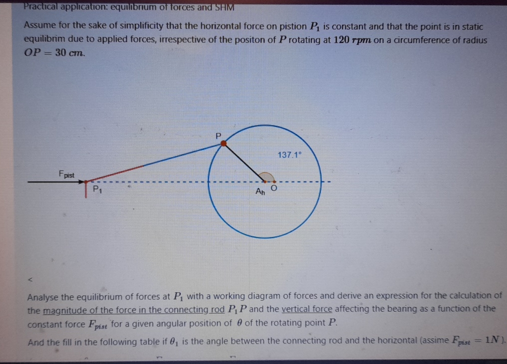 Practical application: equingrium of forces and
