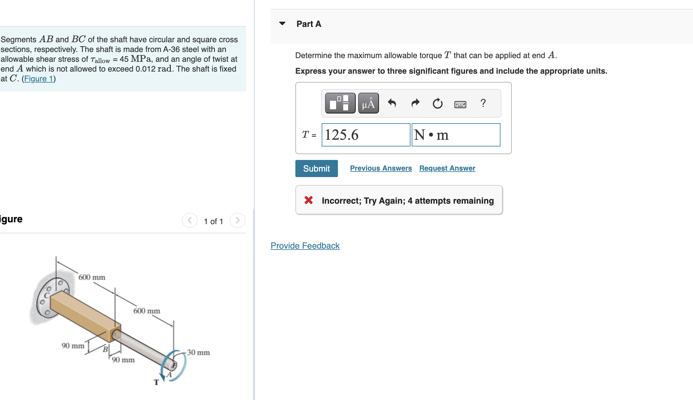 Segments \ ( A B \ ) and \ ( B C \ ) of the shaft