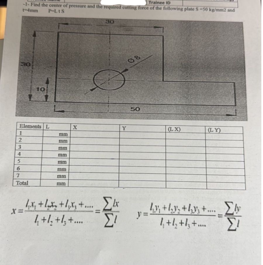 - 1 - Find the center of pressure and the