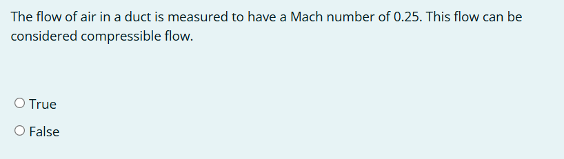 The flow of air in a duct is measured to have a