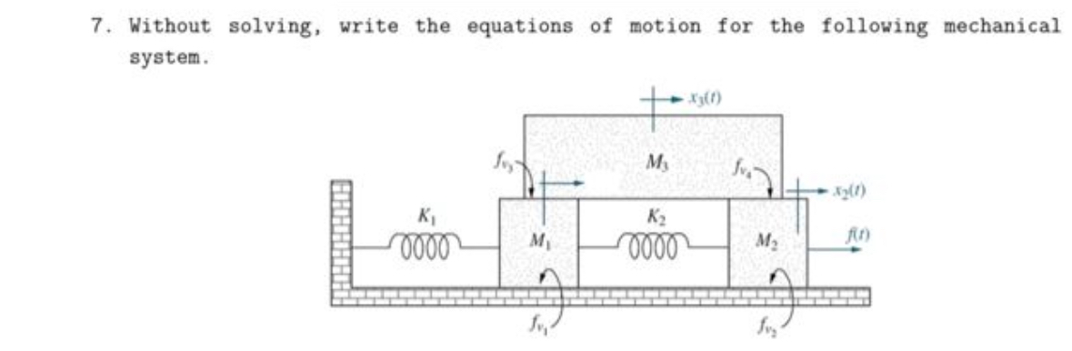 Without solving, write the equations of motion