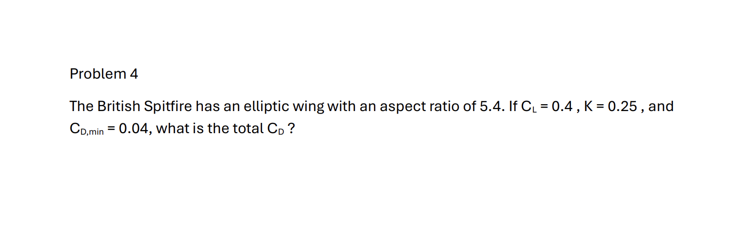 Problem 4 The British Spitfire has an elliptic