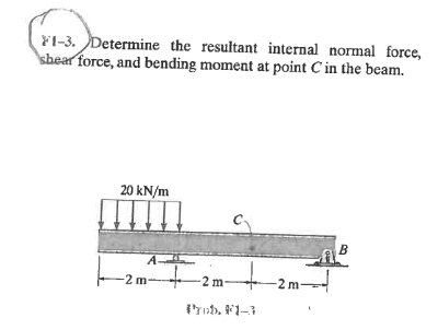 Y 1 - 3 . Determine the resultant internal normal