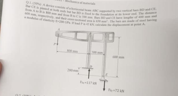 Mechanicr of materials 6 0 0 mm , resp is 8 0 0