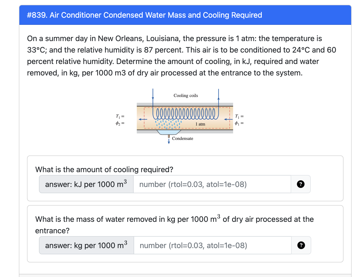 HW 1 2 # 8 3 9 . Air Conditioner Condensed Water