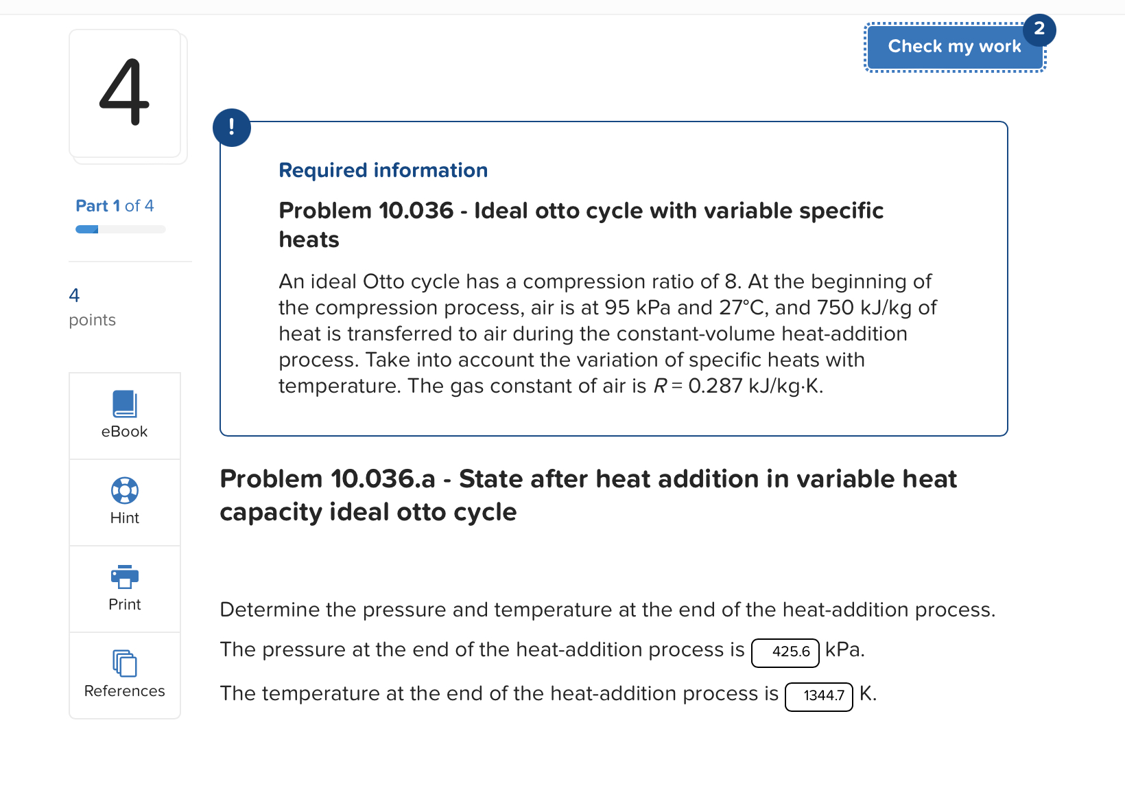 4 Part 1 of 4 4 points ! Required information
