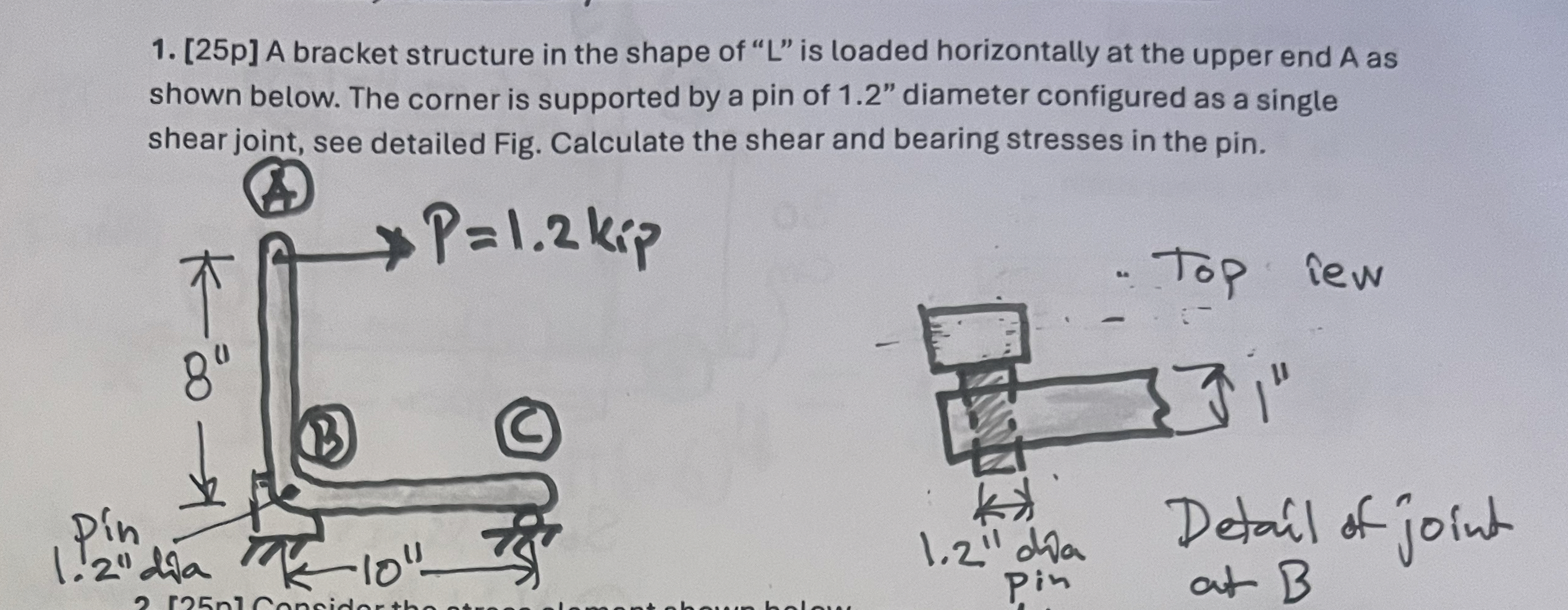 [ 2 5 p ] A bracket structure in the shape of " L