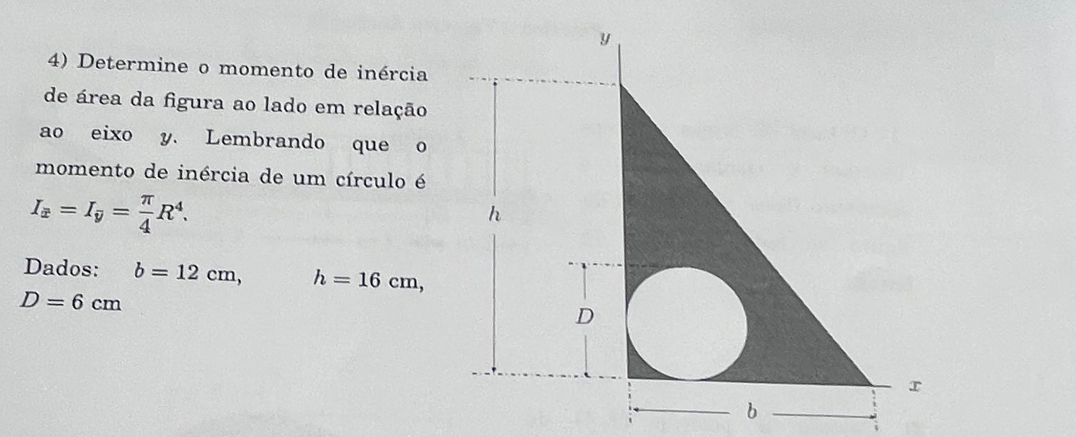 Determine o momento de in rcia de rea da figura
