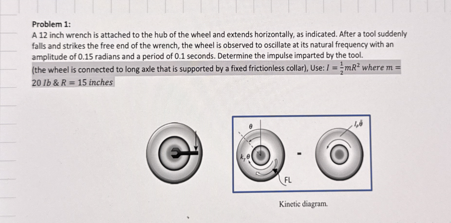 Problem 1 : A 1 2 inch wrench is attached to the