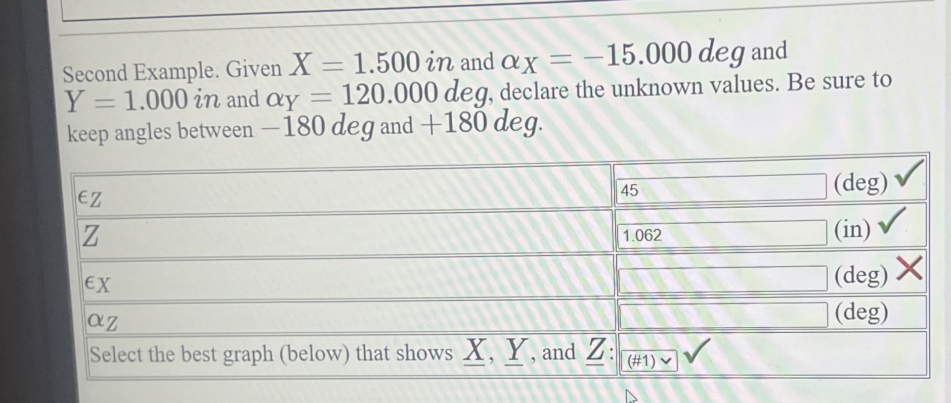Second Example. Given x = 1 . 5 0 0 i n and x = -