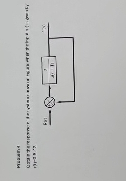 Problem 4 Obtain the response of the system shown