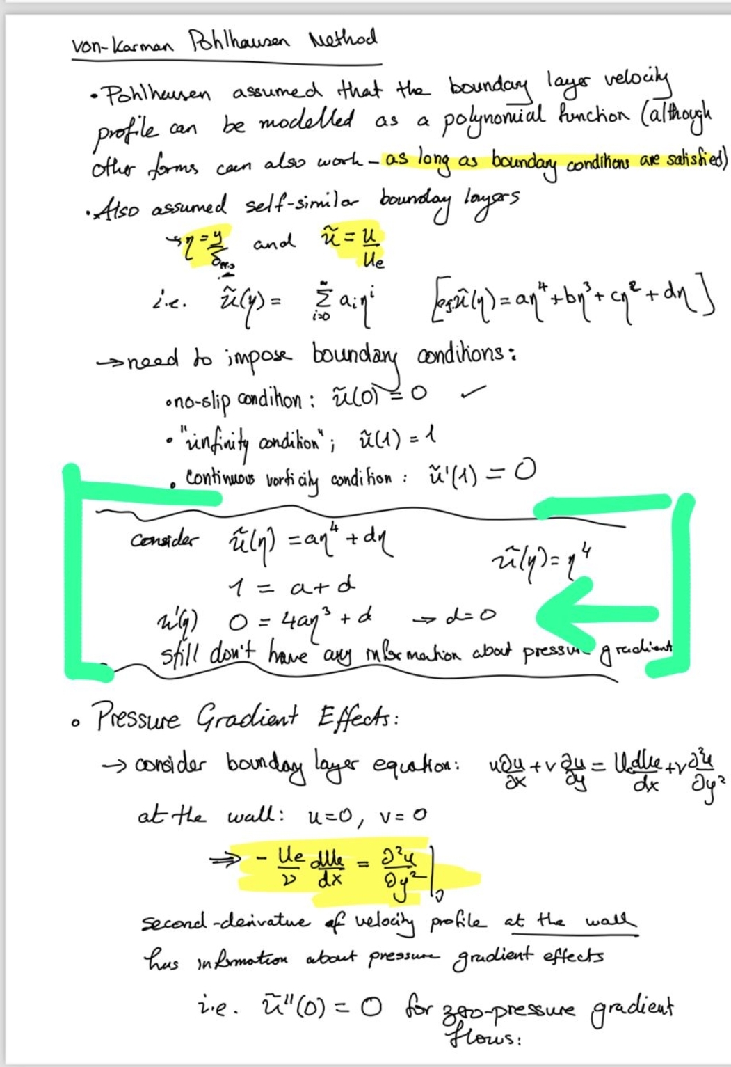 von - Karman Pollhousen Nethod Pohlhausen assumed