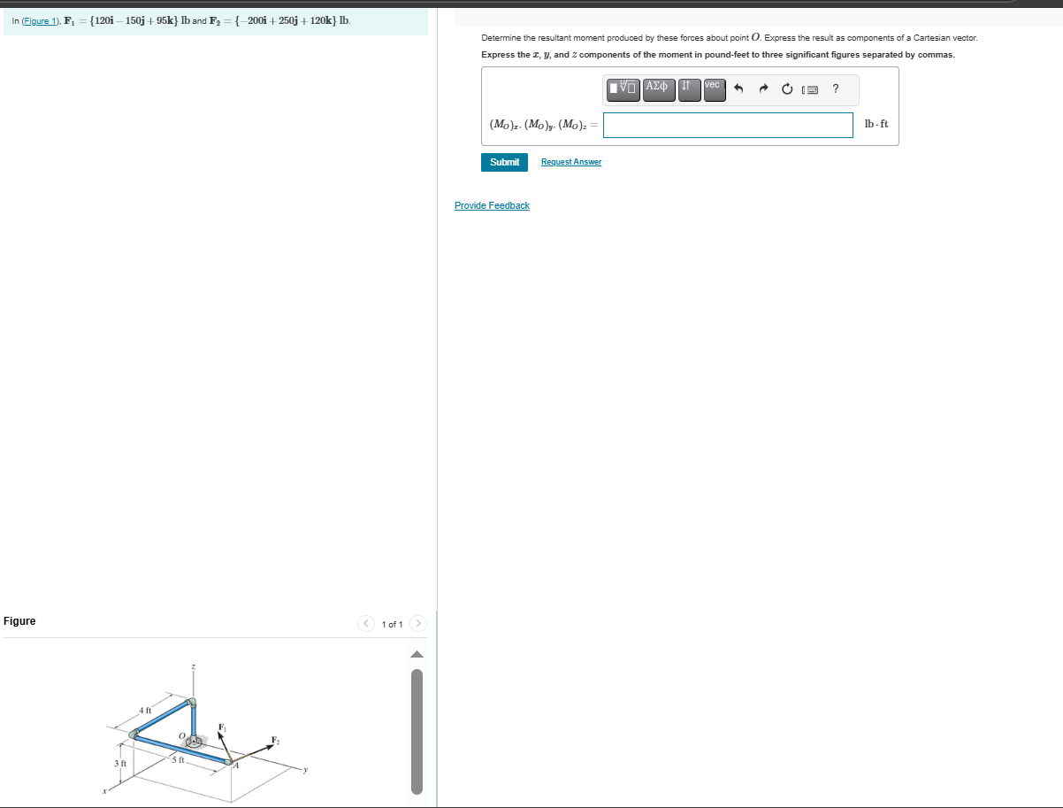 Figure 1 ) F 1 = { 1 2 0 i - 1 5 0 j + 9 5 k } l