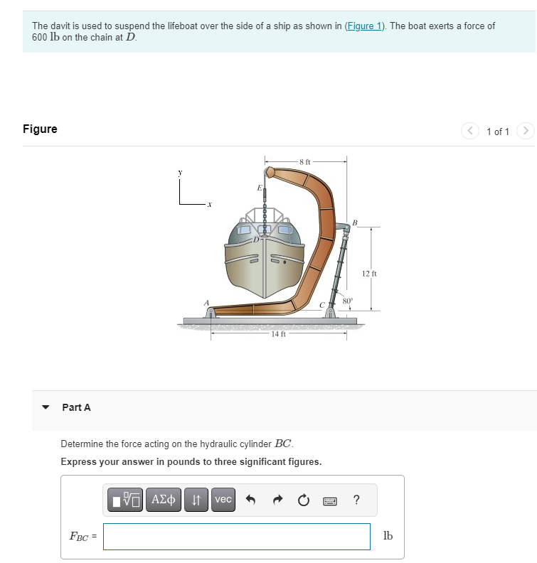 The davit is used to suspend the lifeboat over