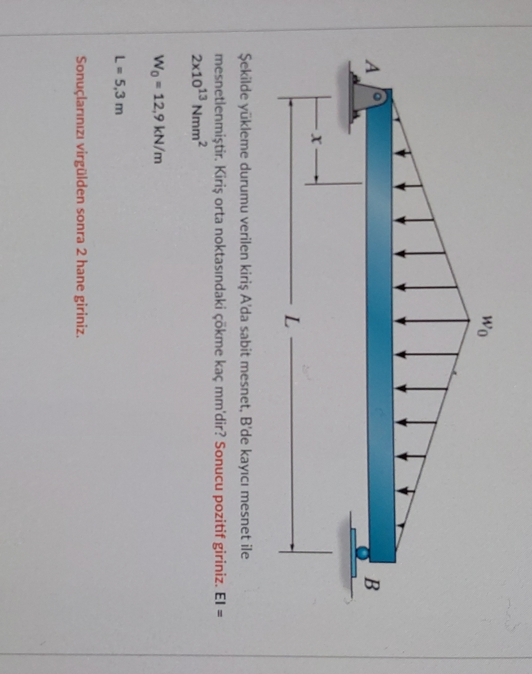 $ekilde y kleme durumu verilen kiri A'da sabit