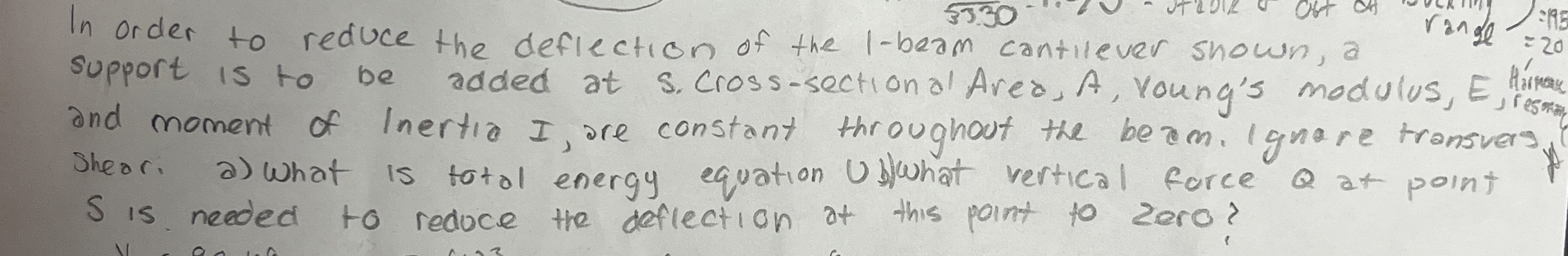 In order to reduce the deflection of the 1 - beam