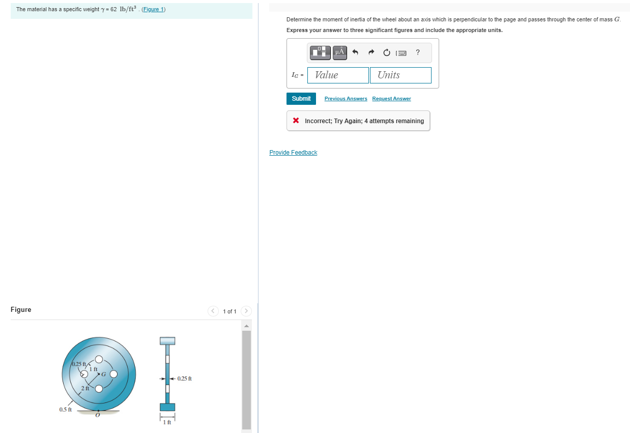 The material has a specific weight \ ( \ gamma =
