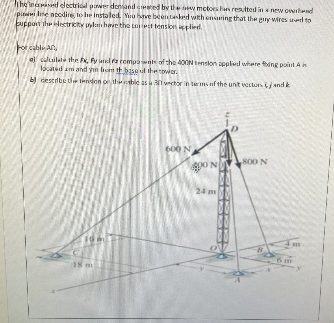 The increased electrical power demand created by