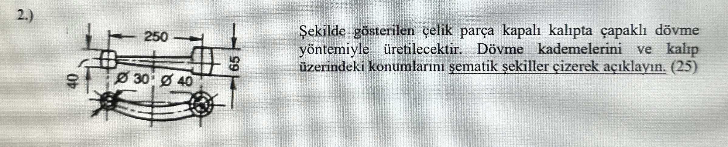 2 . ) ekilde g sterilen celik par a kapah kal pta