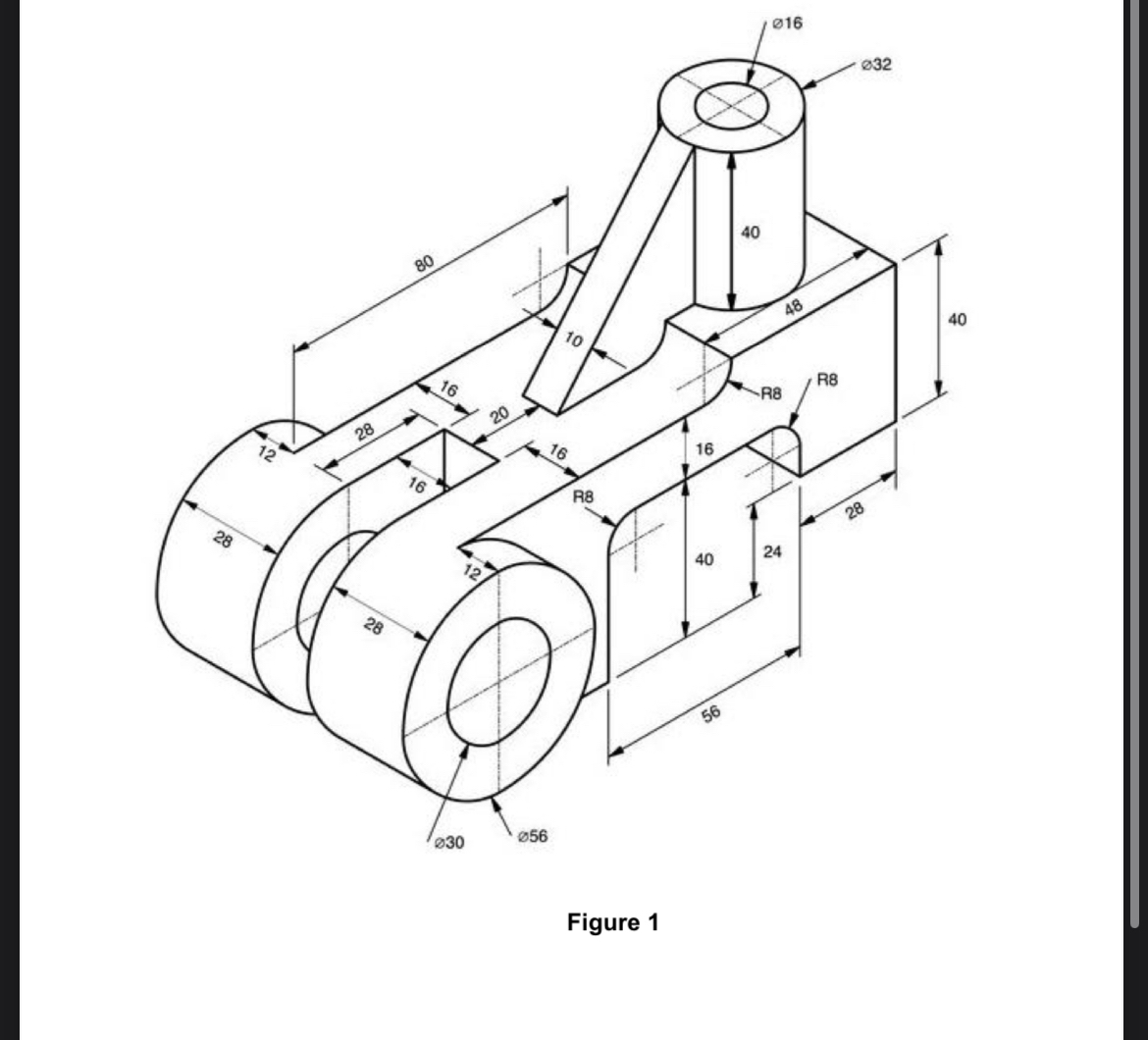 Figure 1 Solve it in autocad 3 D