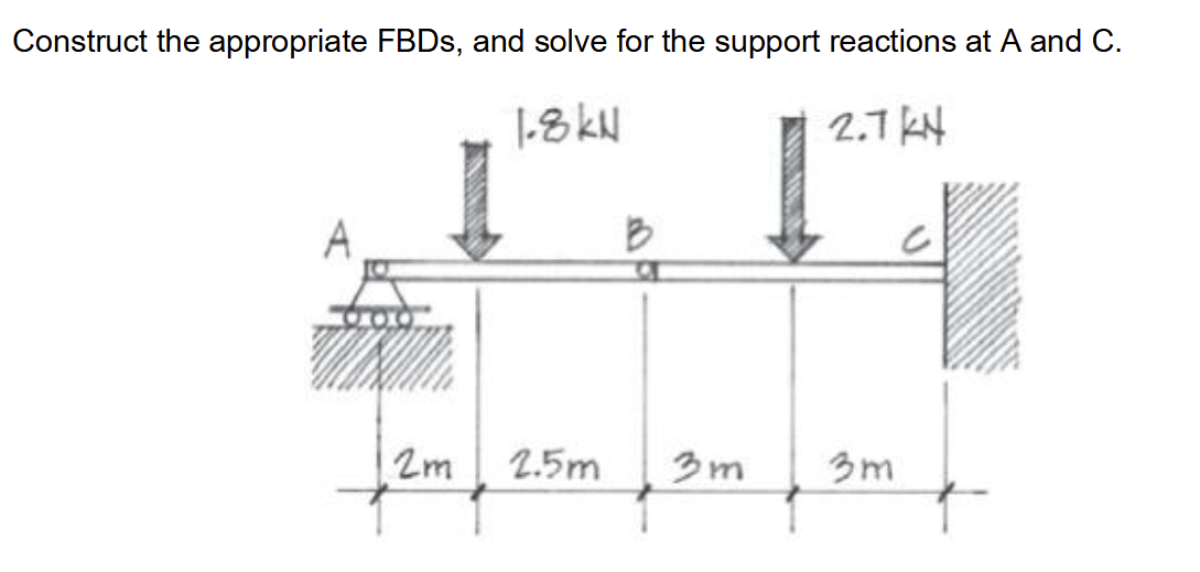 Construct the appropriate FBDs , and solve for