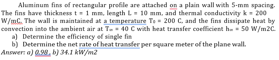 Aluminum fins of rectangular profile are attached