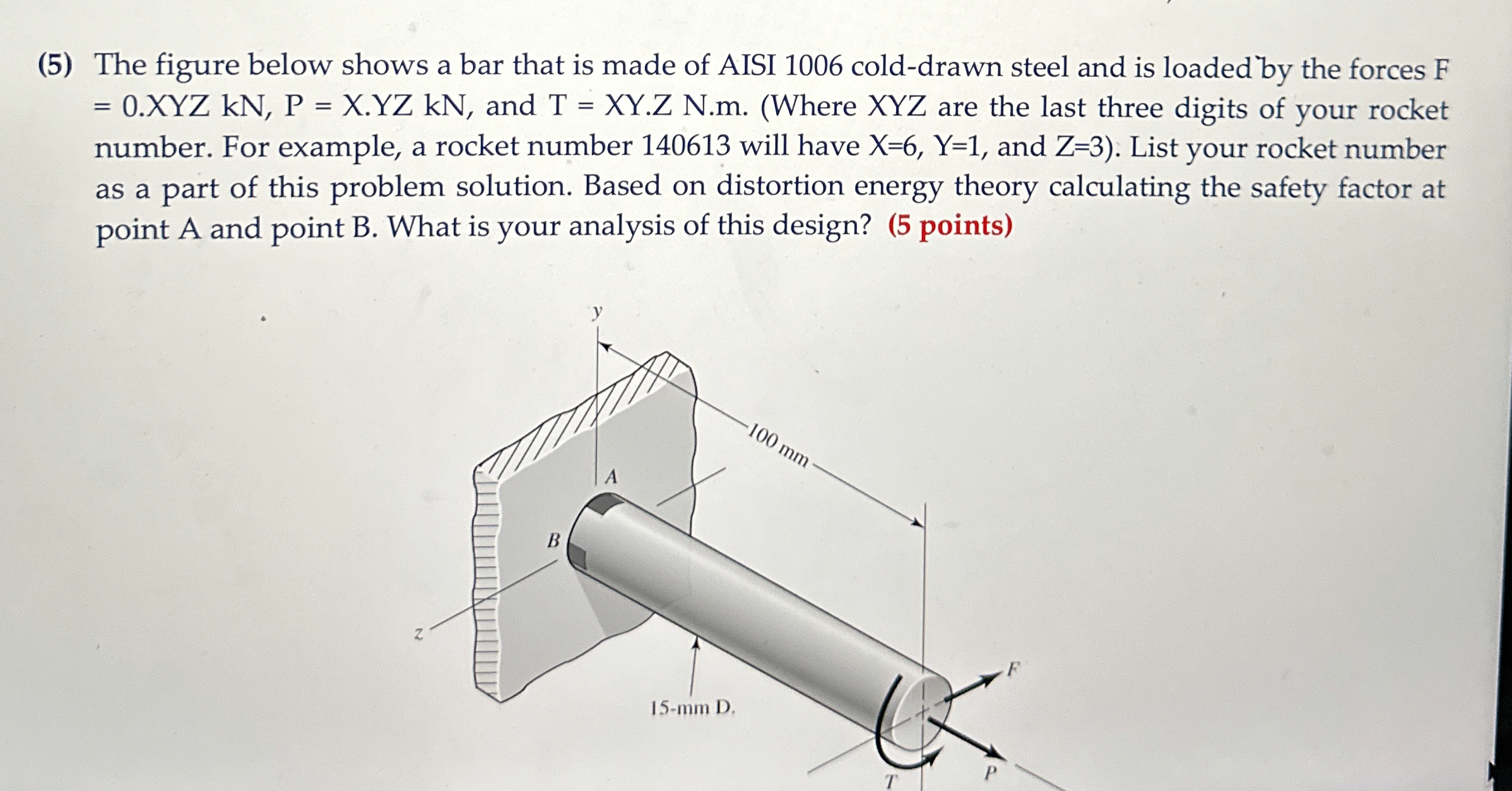 ( 5 ) The figure below shows a bar that is made