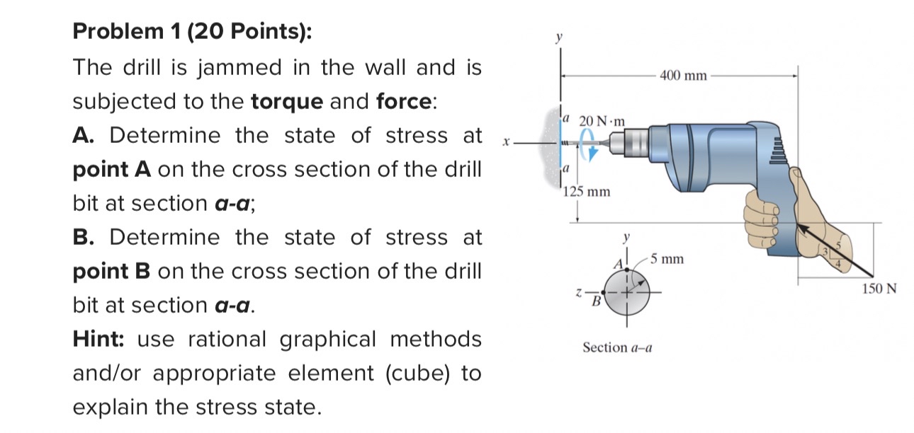 Problem 1 ( 2 0 Points ) : The drill is jammed in
