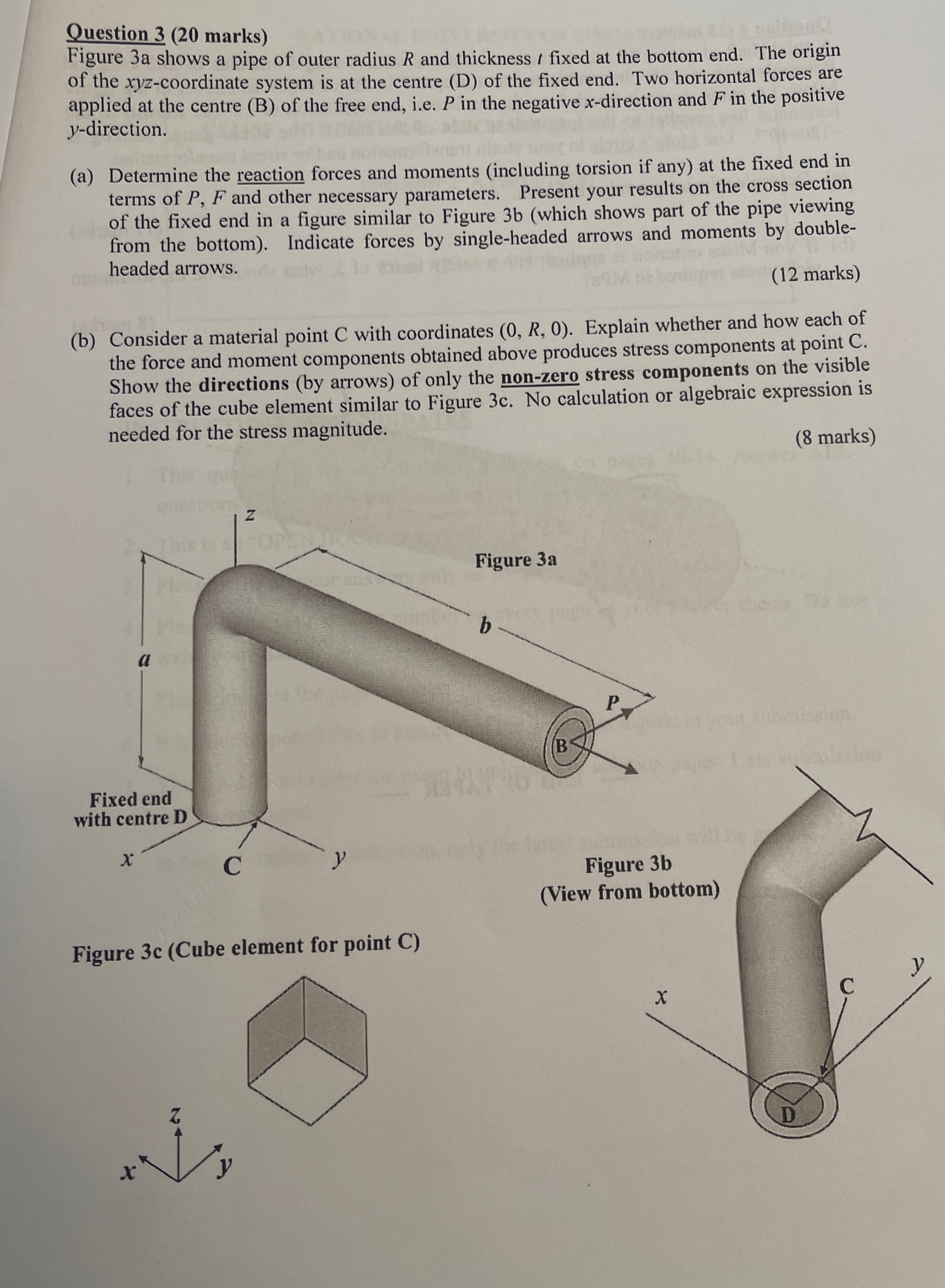 Question 3 ( 2 0 marks ) Figure 3 a shows a pipe