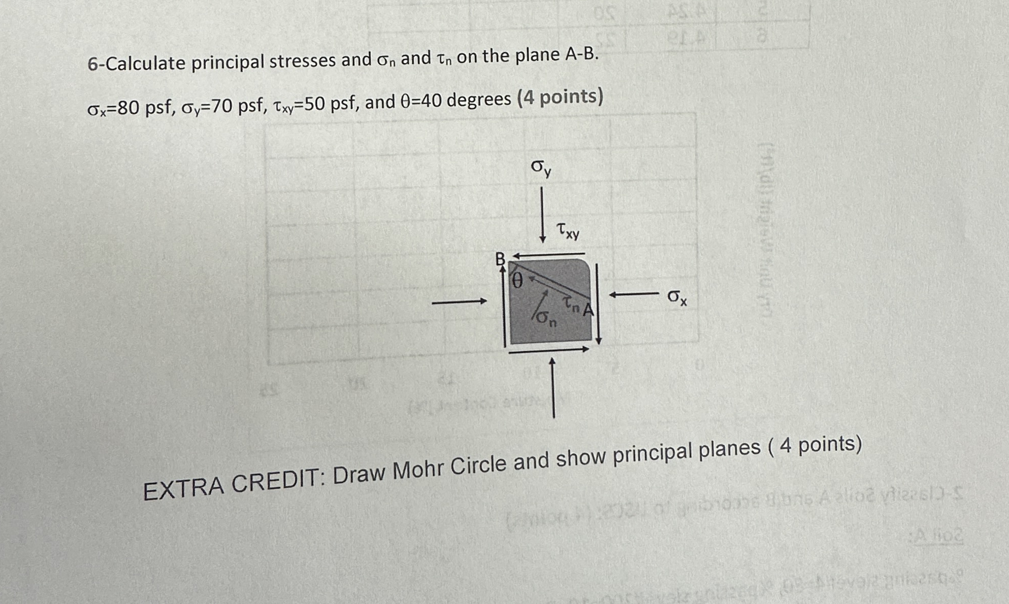 6 - Calculate principal stresses and n and n on