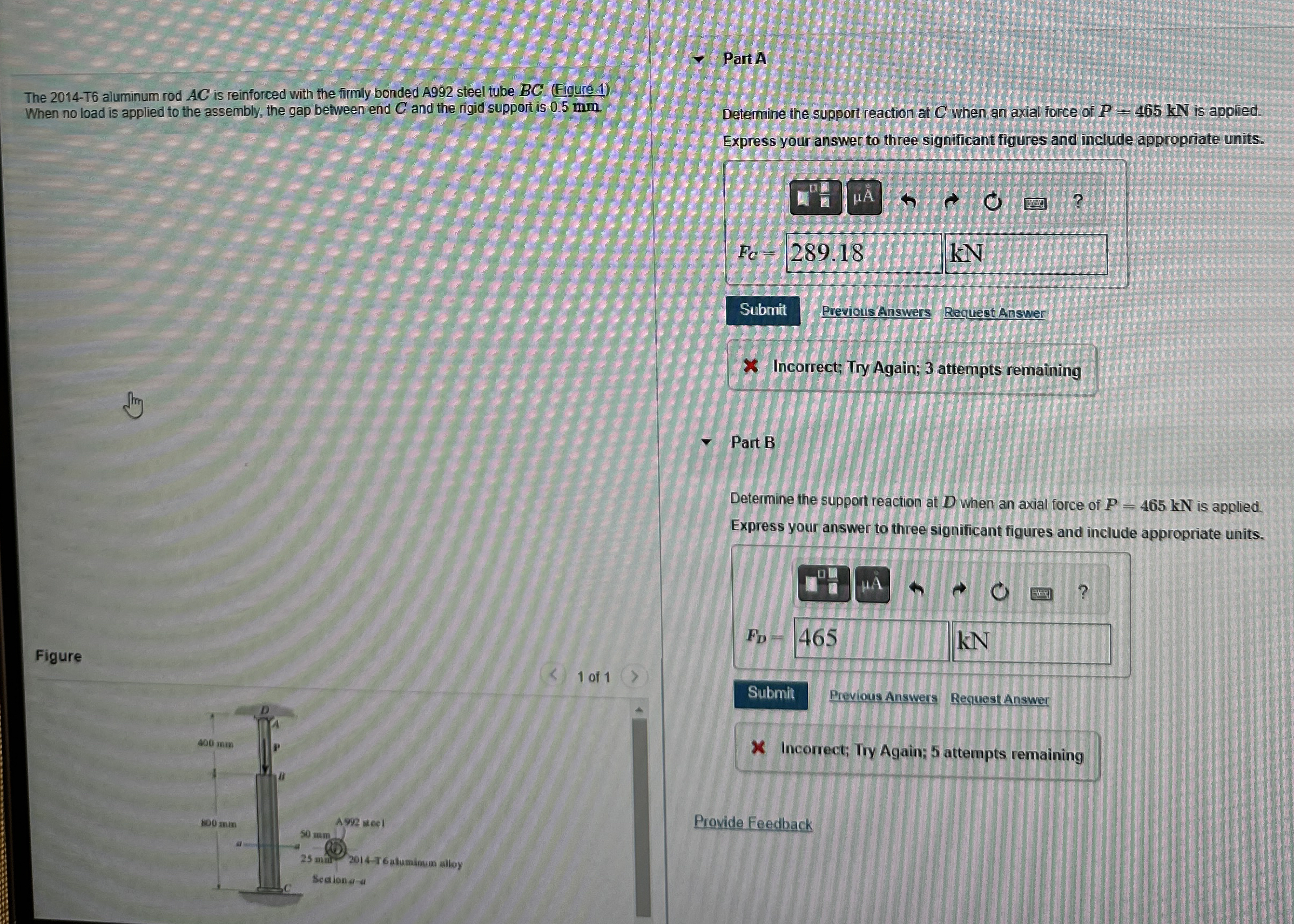 The 2 0 1 4 - T 6 aluminum rod A C is reinforced