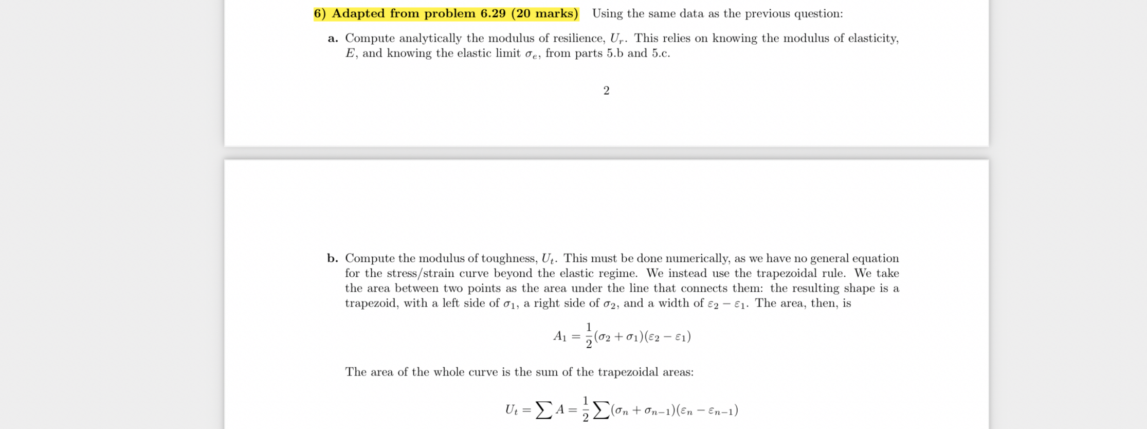 Adapted from problem 6 . 2 9 ( 2 0 marks ) Using