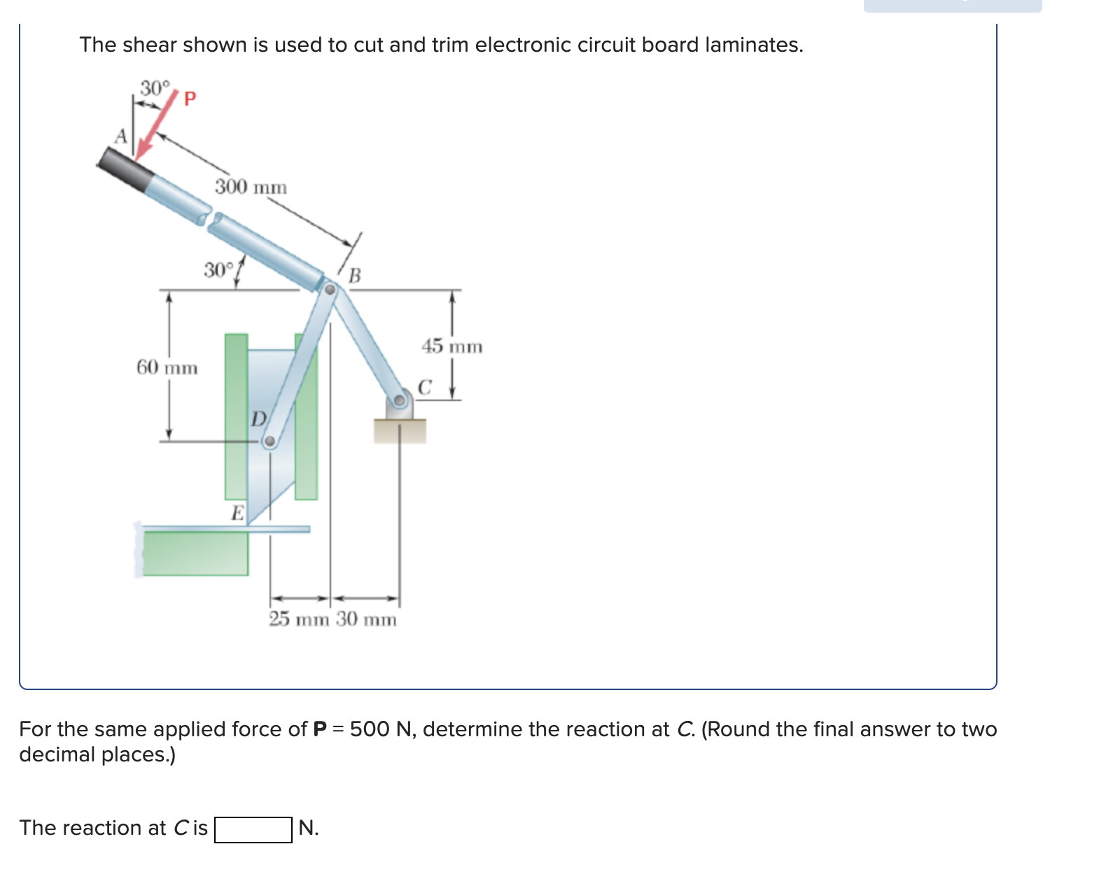The shear shown is used to cut and trim