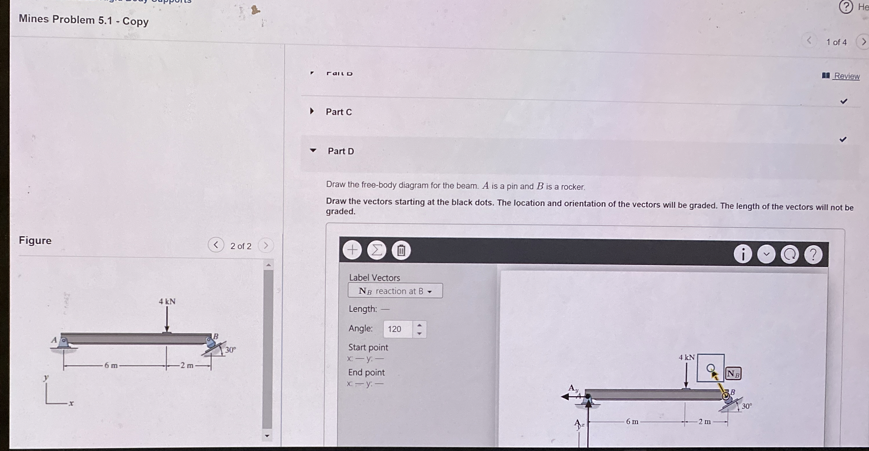 raito Part C Part D Draw the free - body diagram