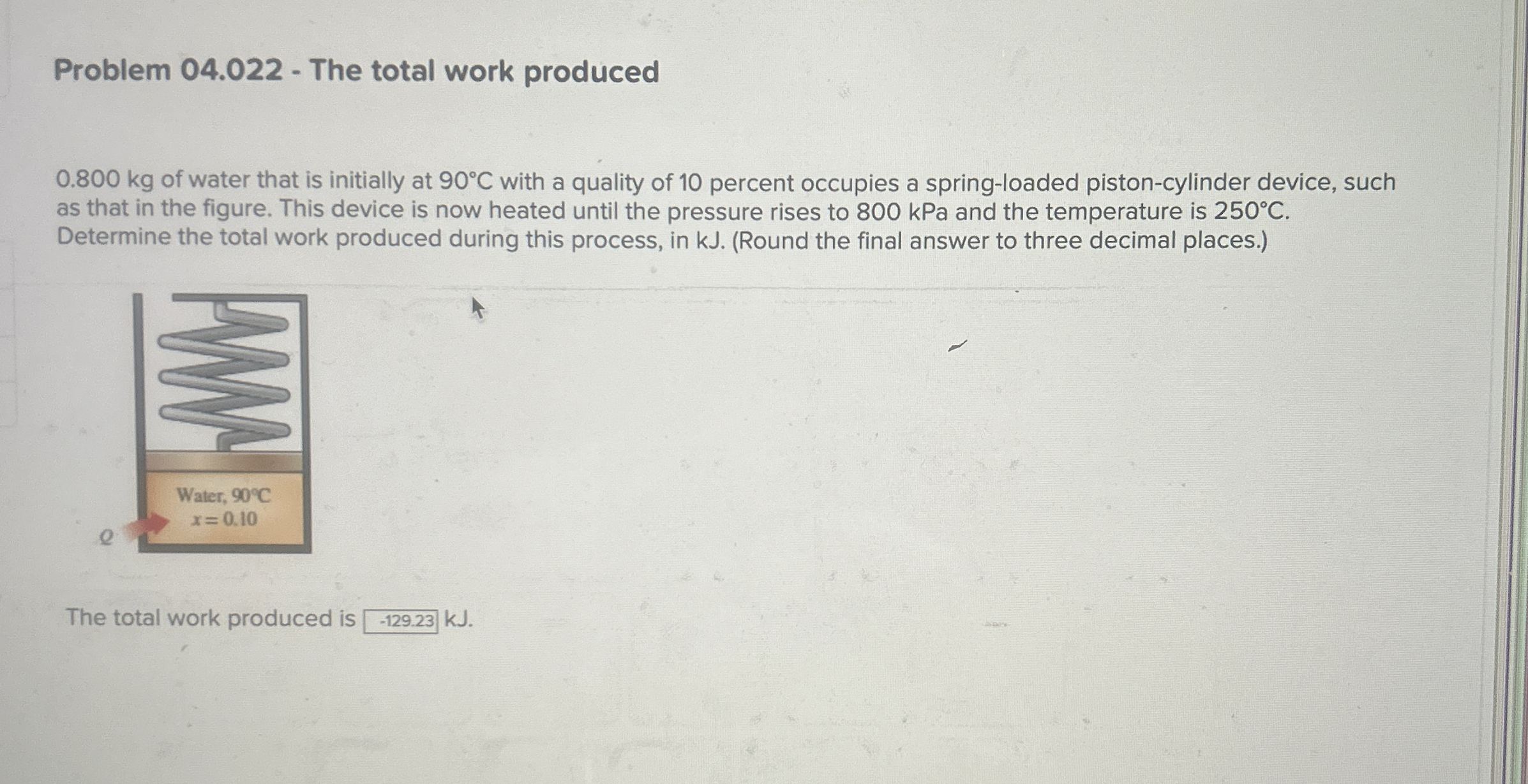 Problem 0 4 . 0 2 2 - The total work produced 0 .