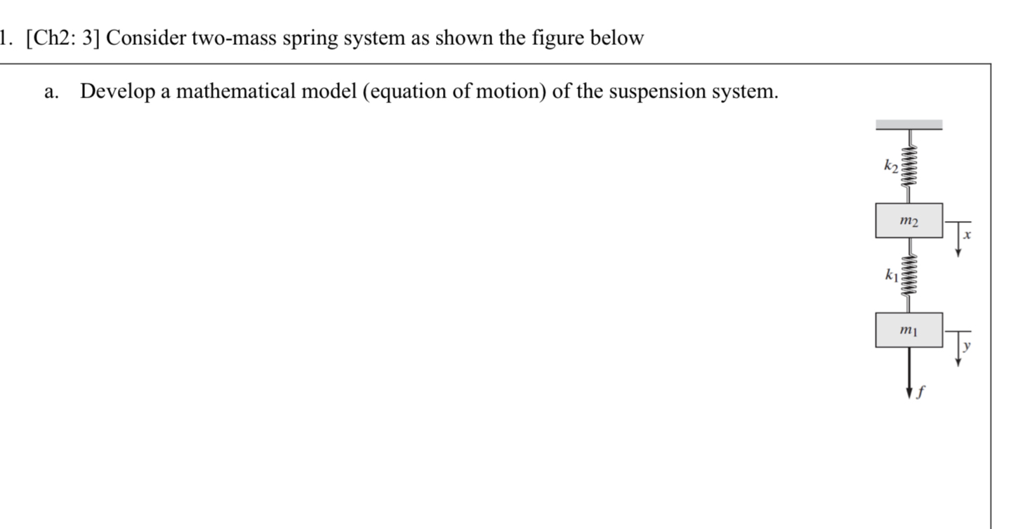 [ Ch 2 : 3 ] Consider two - mass spring system as