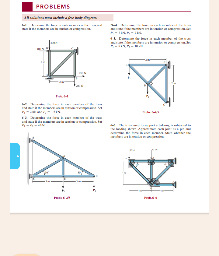PROBLEMS All solutions must include a free - body