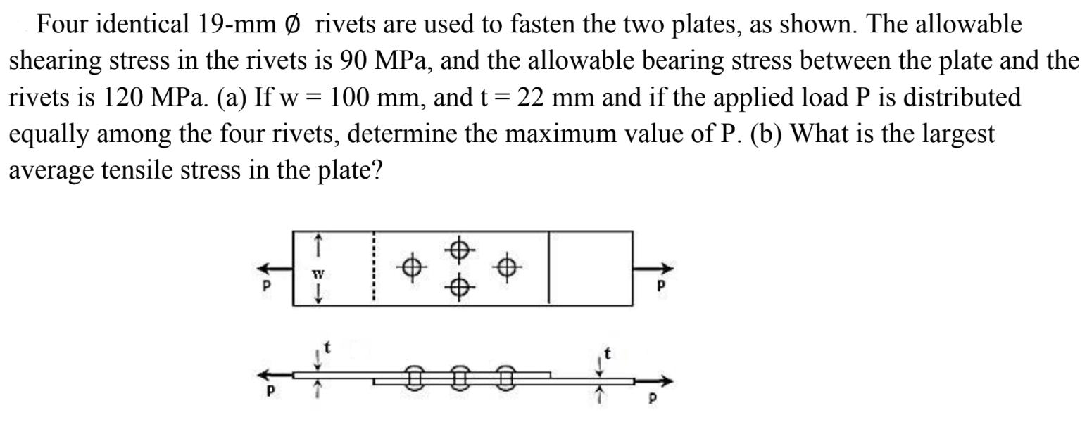 Four identical 1 9 - m m rivets are used to