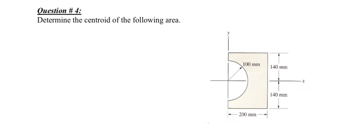 Question # 4 : Determine the centroid of the