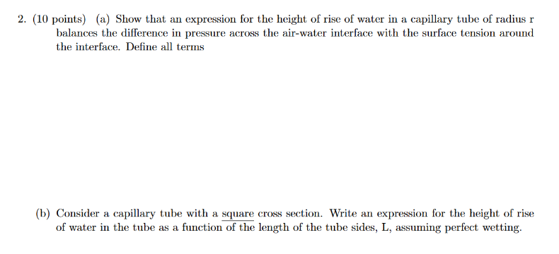 2 . ( 1 0 points ) ( a ) Show that an expression