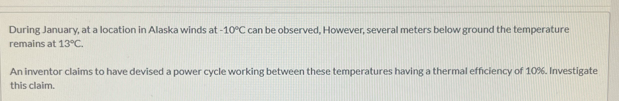 During January, at a location in Alaska winds at