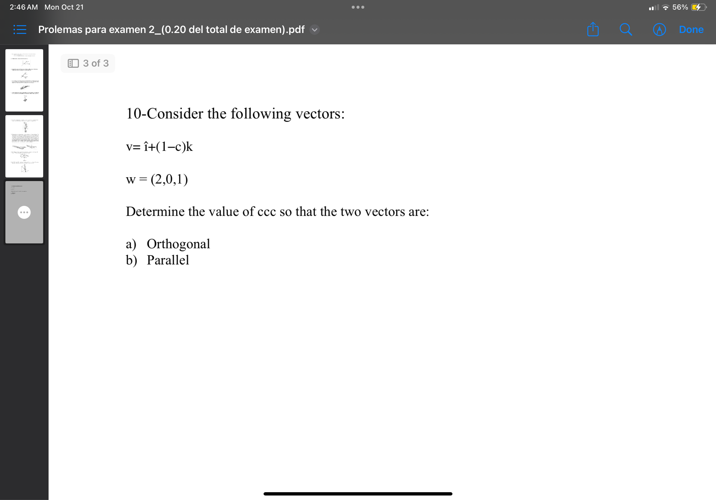 1 0 - Consider the following vectors: v = i + ( 1