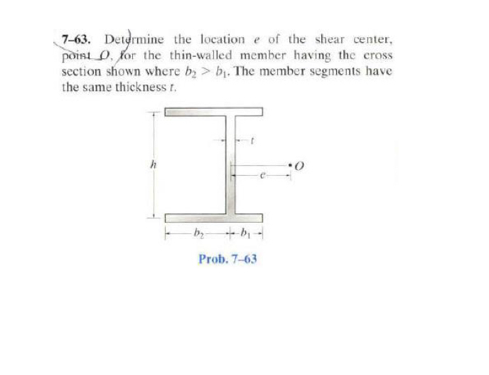 7 - 6 3 . Detyrmine the location e of the shear
