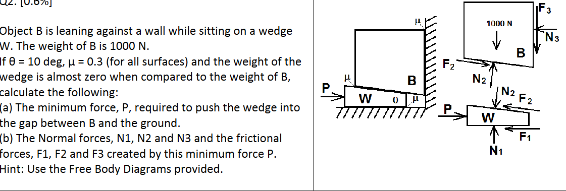 Object \ ( B \ ) is leaning against a wall while
