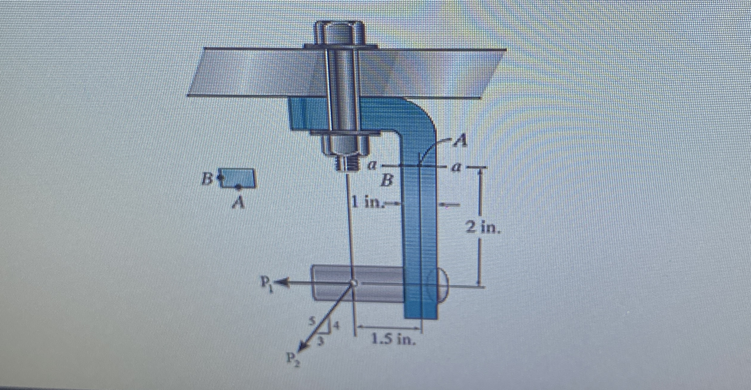 The joint is subjected to the force system shown