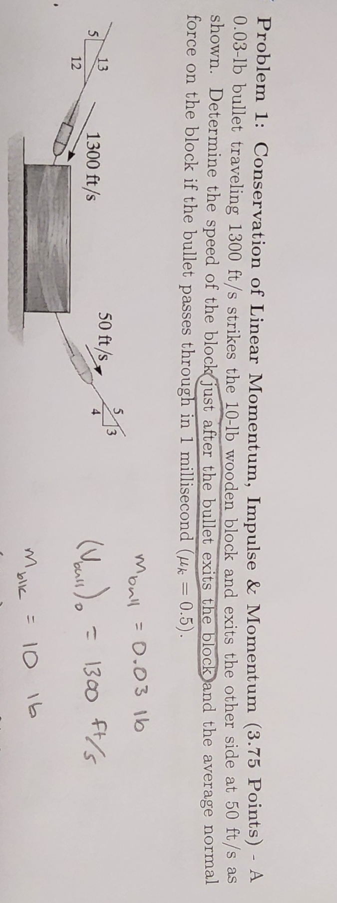 Problem 1 : Conservation of Linear Momentum,