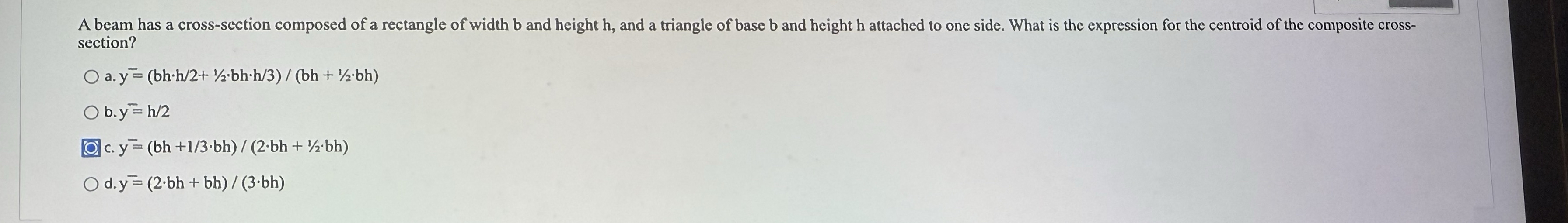 A beam has a cross - section composed of a