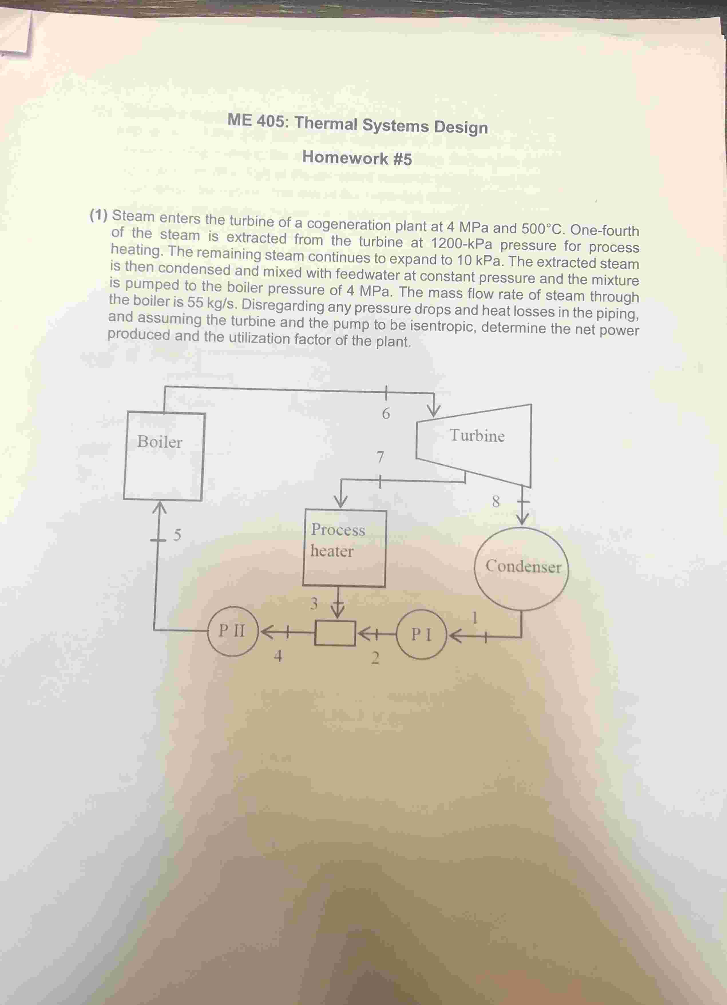 ME 4 0 5 : Thermal Systems Design Homework \ # 5