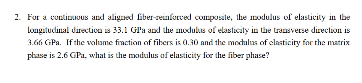 2 . For a continuous and aligned fiber -